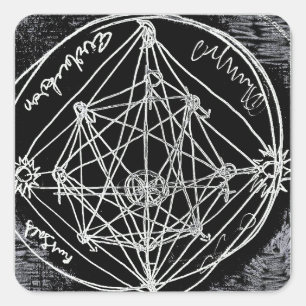 Adesivo Quadrado arte de transmutação alquímica do yaie
