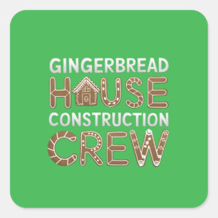 Adesivo Quadrado Arte Digital Da Tripulação De Construção De Ginger