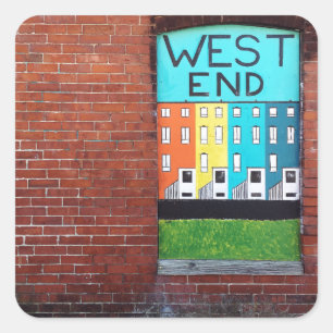 Adesivo Quadrado arte do muro da cidade oeste