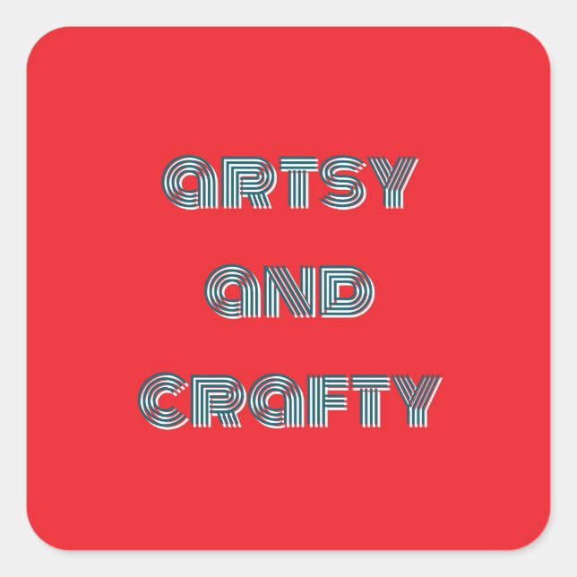 Adesivo Quadrado arte e artesanato, artes e artesanatos (Frente)