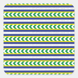 Adesivo Quadrado Arte étnica latgale verde e azul letã