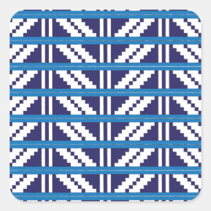 Adesivo Quadrado Arte étnica letã latgale azul e branca