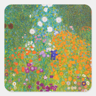 Adesivo Quadrado Arte Floral de Jardim de Cottage Vintage de Gustav