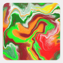 Arte Fluida Vermelha, Verde, Borgonha Colorida