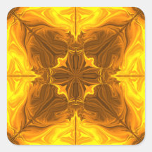 Arte Fractal de Kaleidoscópio Chama Dourada