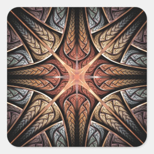 Adesivo Quadrado Arte fractal Shining Star Abstrato