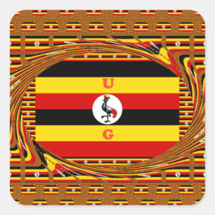 Adesivo Quadrado Arte Inspirada por Sinalizador Vibrante no Uganda
