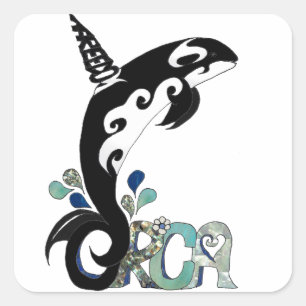 Adesivo Quadrado Arte Liberdade das Orcas