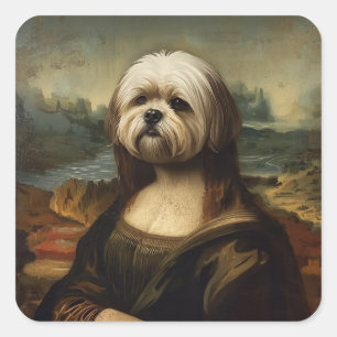 Adesivo Quadrado Arte Maltesa Inspirada na Renascença em Retratos