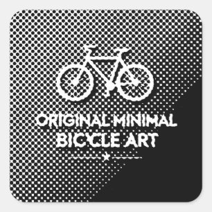 Adesivo Quadrado Arte Minimalista de Bicicleta