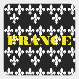 Adesivo Quadrado Arte Monocromática de Impressão Heráldica da Franç