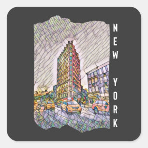 Adesivo Quadrado Arte Mosaica Nova Iorque