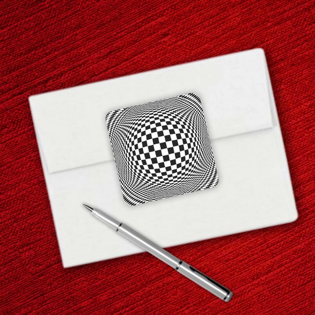 Adesivo Quadrado Arte Op (Op Art Square Sticker)