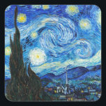 Adesivo Quadrado Arte paisagística de Vincent Van Gogh na Noite Est<br><div class="desc">A Noite Estrelada (1889), uma pintura impressionista de Vincent Van Gogh, é apresentada neste adesivo de papel de papelaria Van Gogh. Uma das pinturas de petróleo mais famosas do artista holandês Impressionista Poste Vincent van Gogh é chamada "A Noite Estrelada". Vincent van Gogh, pintor holandês do Posto Impressionista, criou "A...</div>