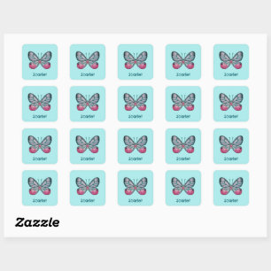 Adesivo Quadrado Arte personalizada de borboleta de vidro de outubr