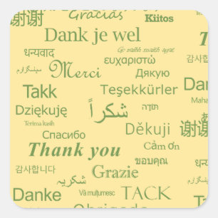 Adesivo Quadrado Arte Poligográfica "Obrigado", Motivação