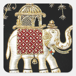 ADESIVO QUADRADO ARTE REAL DO PASSEIO ZARI DO ELEFANTE INDIANO