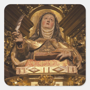 Adesivo Quadrado Arte religiosa representando Papais noeis Teresa