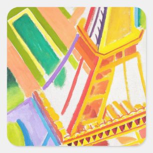 Adesivo Quadrado Arte Torre Eiffel de Vintage Robert Delaunay