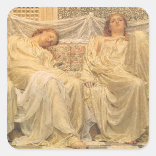 Adesivo Quadrado Arte Vitoriana, Sonhadores por Albert Joseph Moore