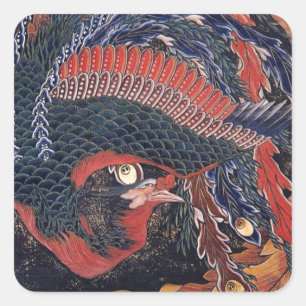 Adesivo Quadrado Arte vol.9 de Ukiyoe do japonês, Katsushika