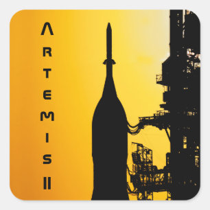 Adesivo Quadrado Artemis II rumo à Plataforma de Lançamento