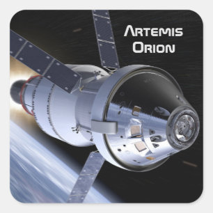 Adesivo Quadrado Artemis Orion SLS Moon Mission