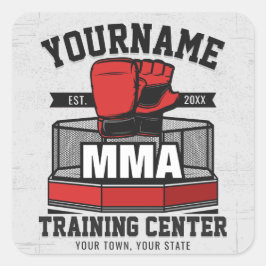 Adesivo Quadrado Artes Marciais Mistas Misturas ADD NAME MMA Fight 