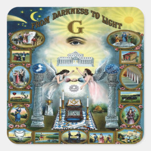 Adesivo Quadrado Artesanato antigo Freemasonry Masonic Hazen