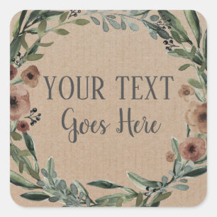 Adesivo Quadrado Artesanato Floral de Fios de Vintage para Produto 