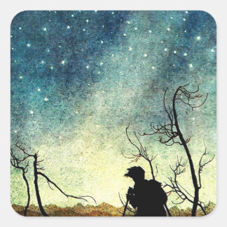 Adesivo Quadrado Arthur Rackham Illustração Comus Starry Night