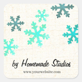Adesivo Quadrado Artisan Canvas Snowflake Happiness