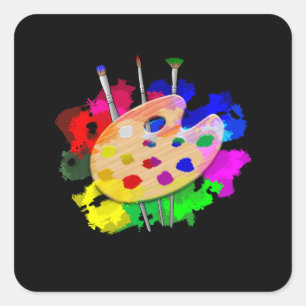 Adesivo Quadrado Artista da Paleta de Artista