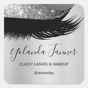 Adesivo Quadrado Artista de Composição Profissional Eyelash Prata