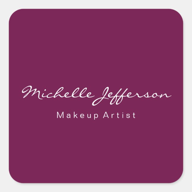 Adesivo Quadrado Artista de Makeup Roxo Tyrian Único (Frente)