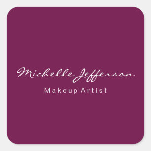 Adesivo Quadrado Artista de Makeup Roxo Tyrian Único