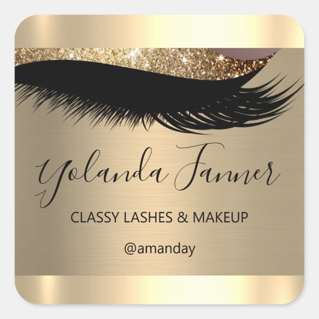 Adesivo Quadrado Artista de maquiagem profissional Eyelash Sepia ún (Frente)