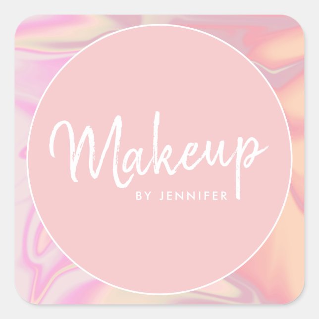 Adesivo Quadrado artista holográfico na moda moderno e elegante (Frente)