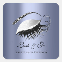 Adesivo Quadrado Artista Lash Silver Blue