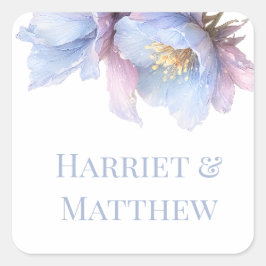 Adesivo Quadrado Artistic Pastel Botanical Florals Wedding