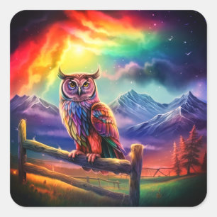 Adesivo Quadrado Artsy Bird