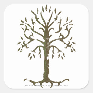 Adesivo Quadrado Árvore Branca de Gondor