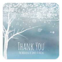 Árvore Branca Inverno Azul Favor de Casamento Eleg