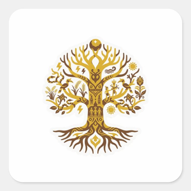 Adesivo Quadrado Árvore da Vida (Frente)