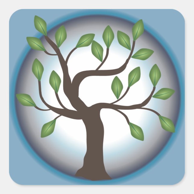 Adesivo Quadrado Árvore da Vida e Lua (Frente)