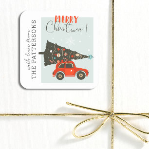 Adesivo Quadrado Árvore de Carros Quadrados de Feliz Natal Personal