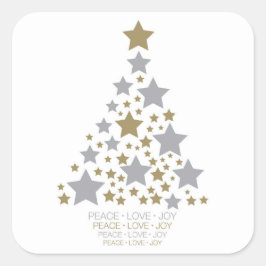 Adesivo Quadrado Árvore de estrelas elegante