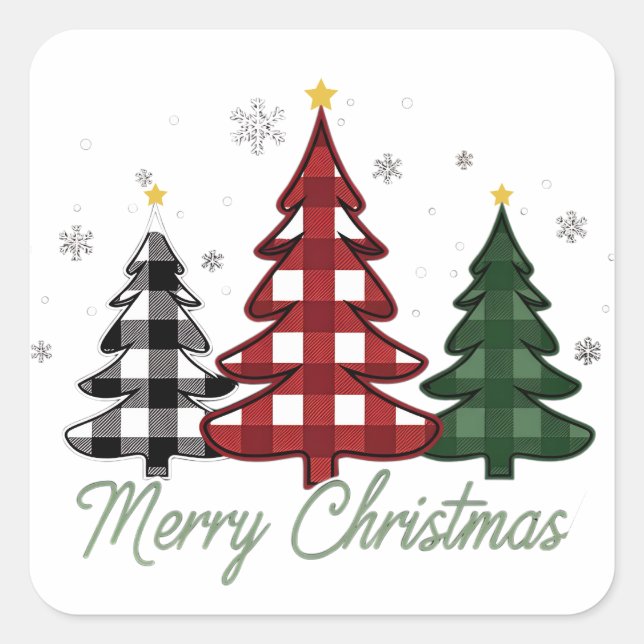 Adesivo Quadrado árvore de Natal (Frente)