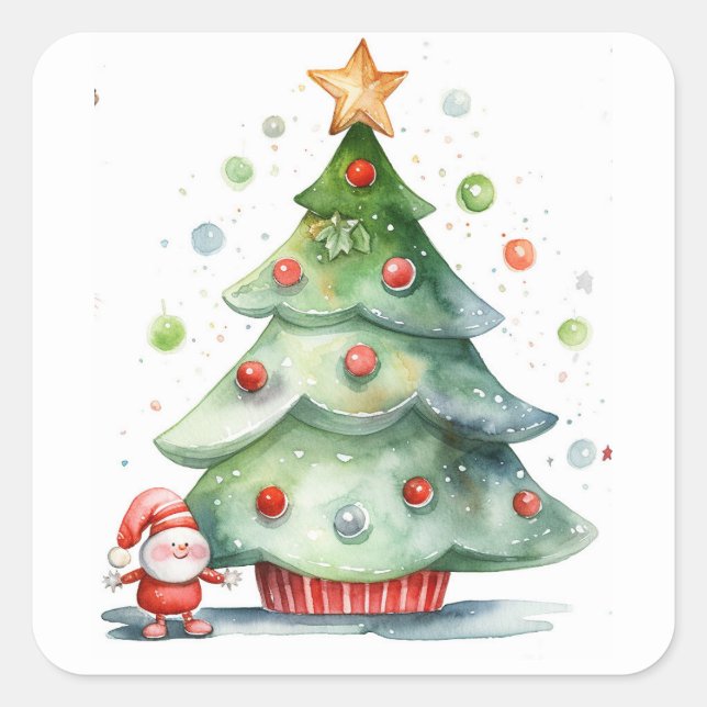 Adesivo Quadrado Árvore de natal (Frente)