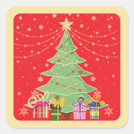 Adesivo Quadrado Árvore de Natal
